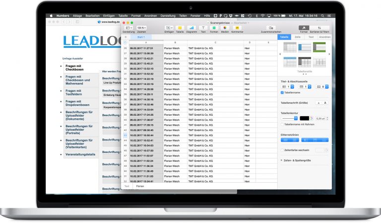 LeadLog Scanergebnisse
